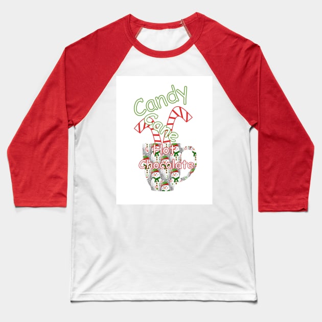 Candy Cane Hot Chocolate Baseball T-Shirt by SartorisArt1